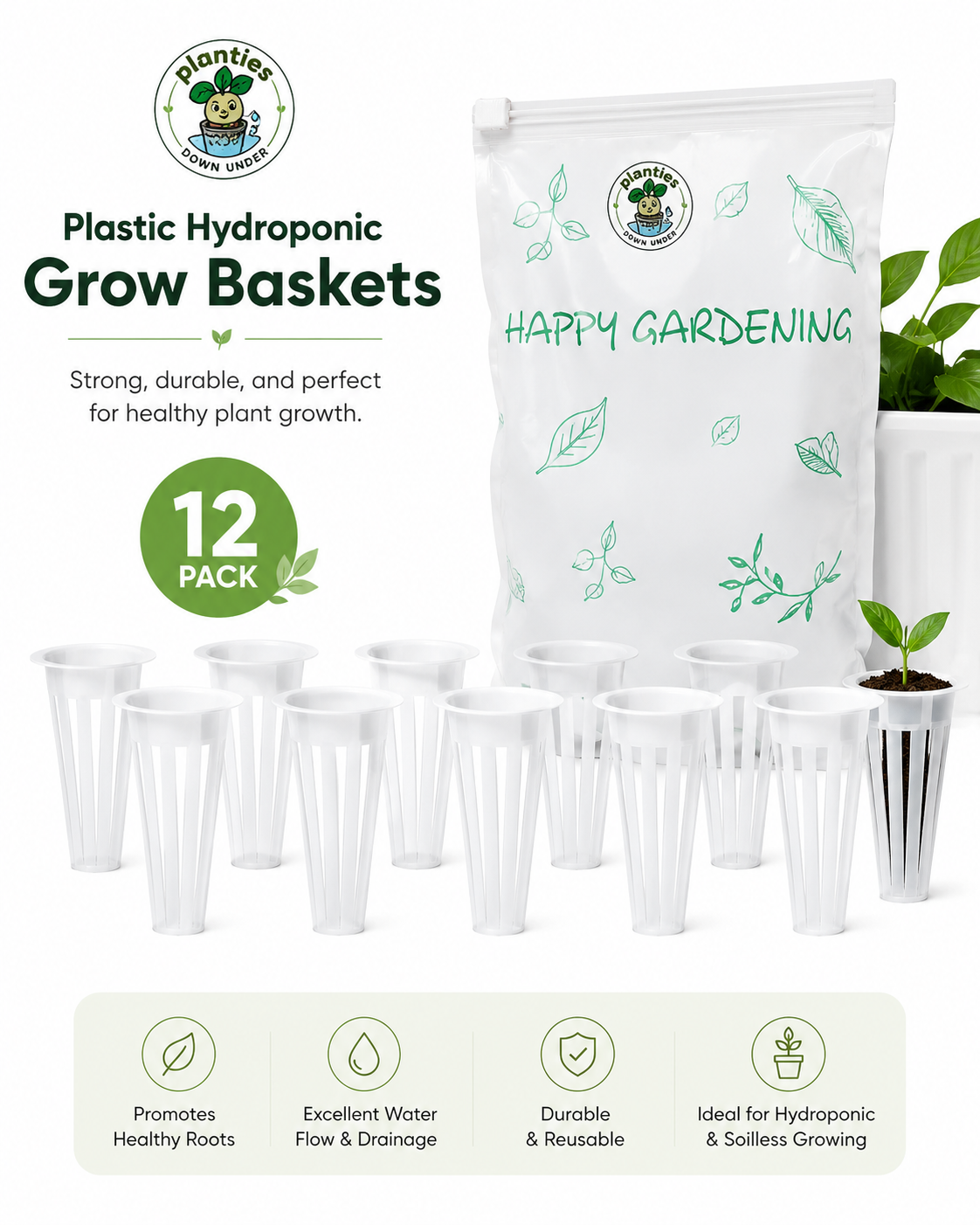 Plastic Hydroponic Grow Baskets